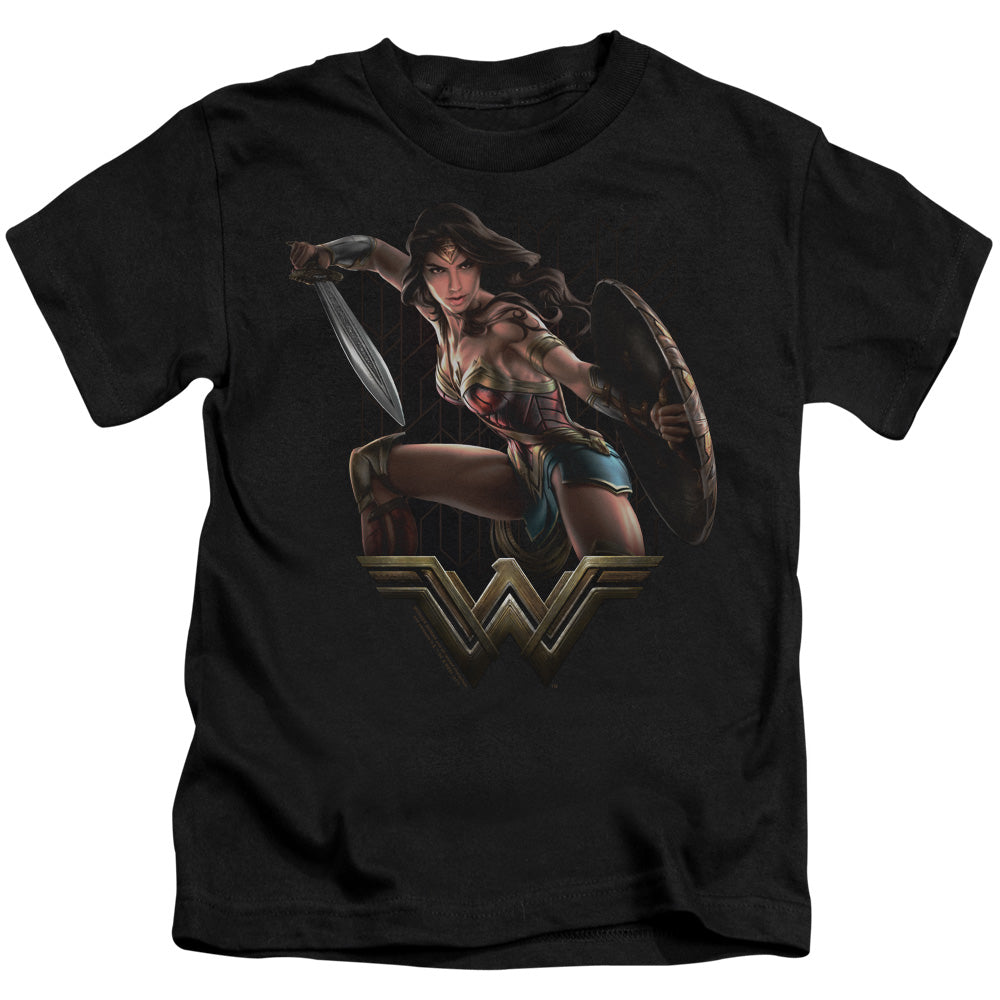 Wonder Woman Movie Fight Juvenile Kids Youth T Shirt Black
