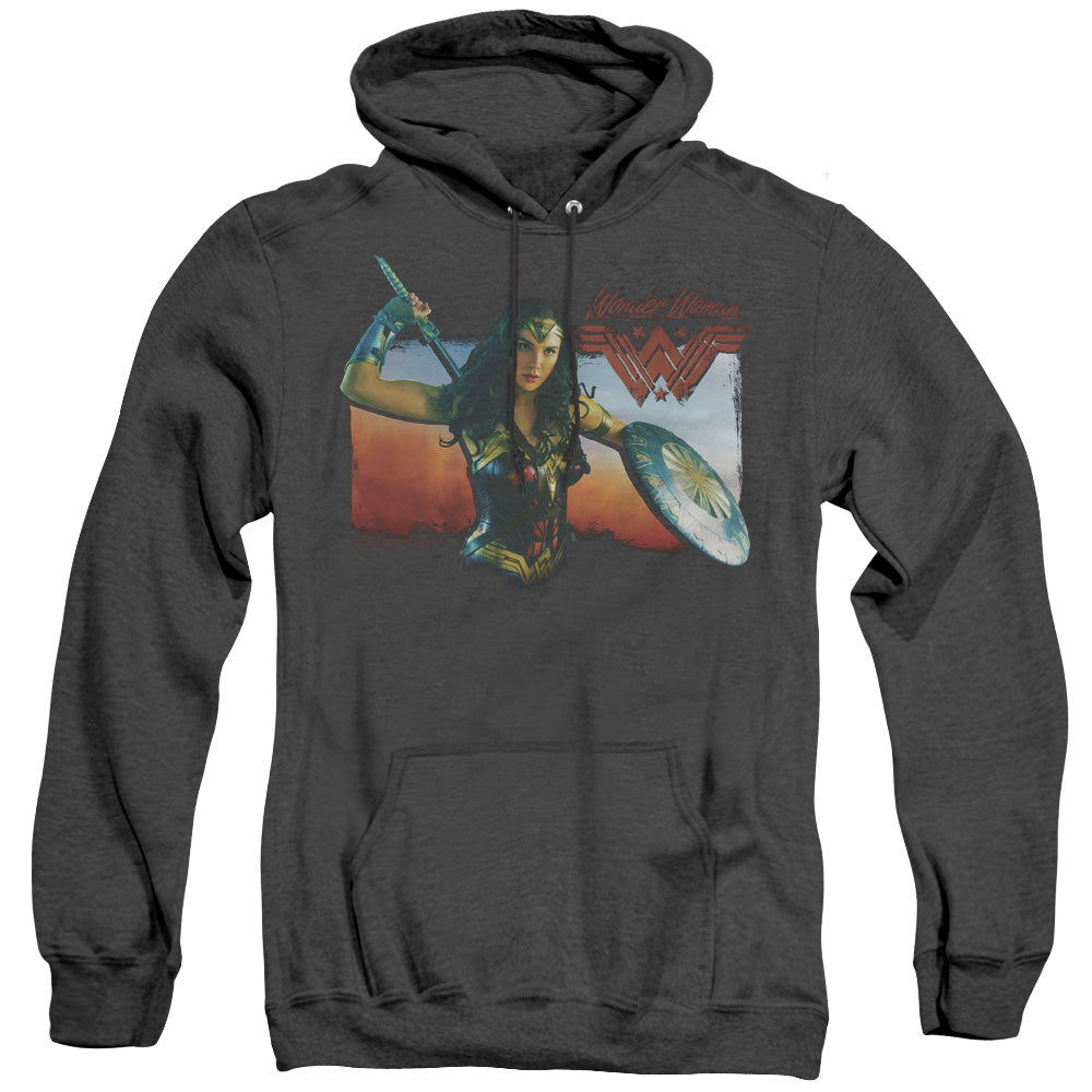 Wonder Woman Movie Warrior Woman Mens Heather Hoodie Black