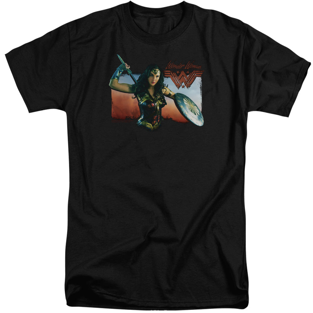 Wonder Woman Movie Warrior Woman Mens Tall T Shirt Black