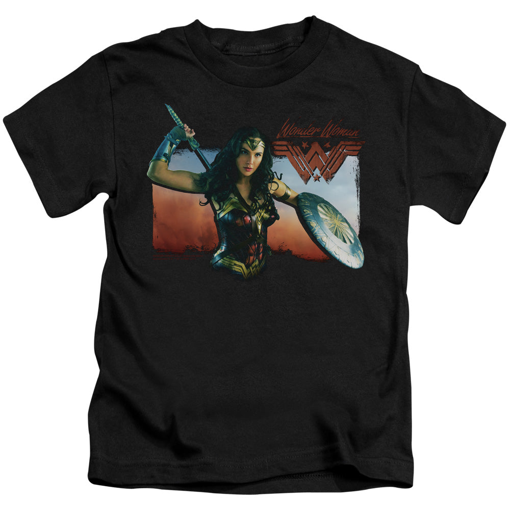 Wonder Woman Movie Warrior Woman Juvenile Kids Youth T Shirt Black