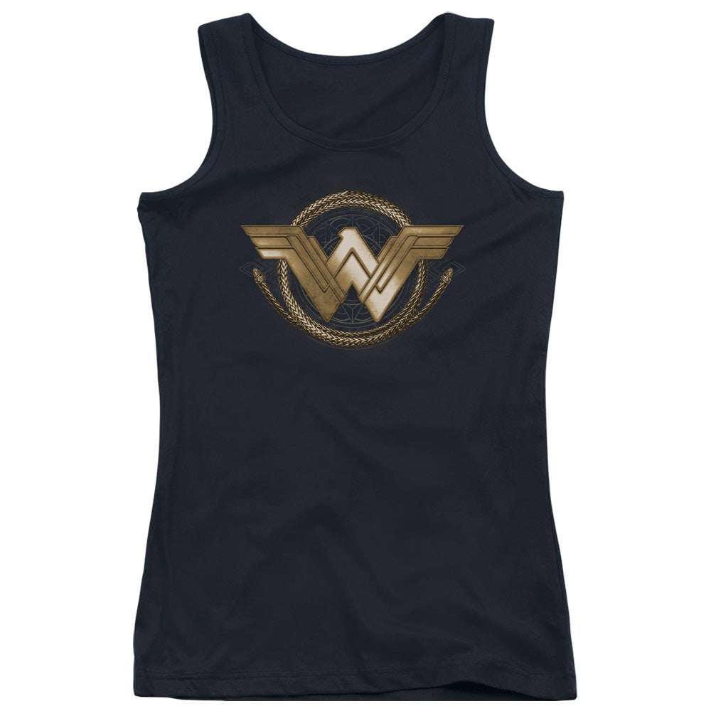 Wonder Woman Movie Lasso Logo Womens Tank Top Shirt Black