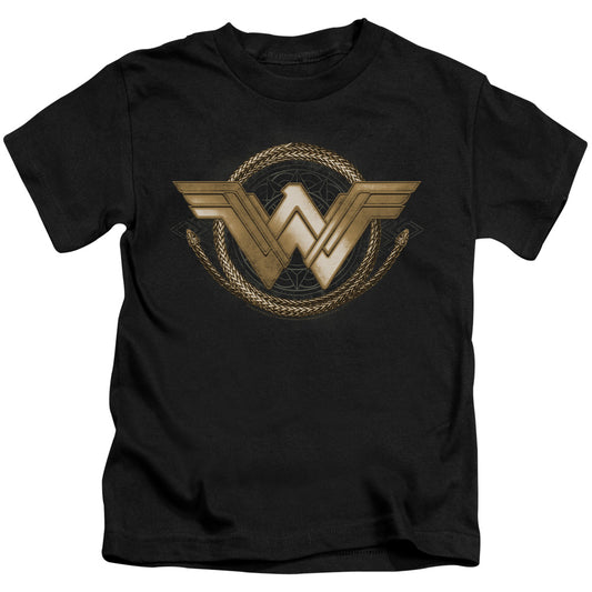 Wonder Woman Movie Lasso Logo Juvenile Kids Youth T Shirt Black