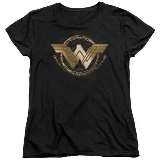 Wonder Woman Movie Lasso Logo Womens T Shirt Black