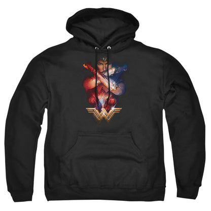 Wonder Woman Movie Arms Crossed Mens Hoodie Black Officially Licensed