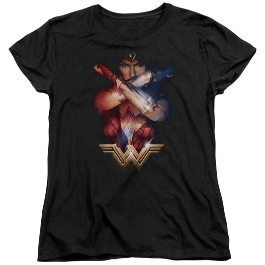 Wonder Woman Movie Arms Crossed Womens T Shirt Black