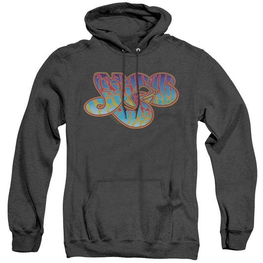 Yes Logo Mens Heather Hoodie Black