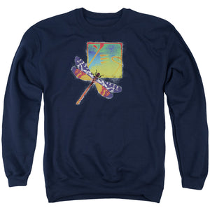 Yes Dragonfly Mens Crewneck Sweatshirt Navy Blue