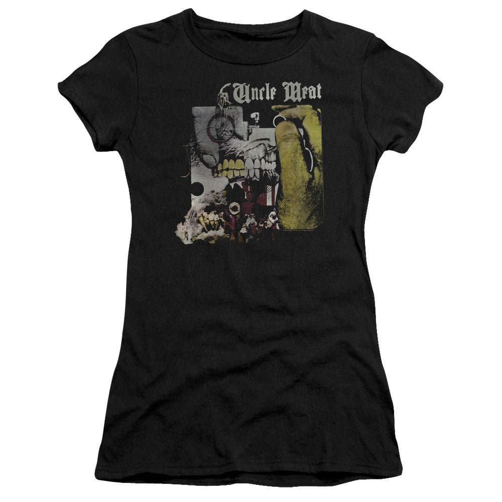 Frank Zappa Uncle Meat Junior Sheer Cap Sleeve Premium Bella Canvas Womens T Shirt Black