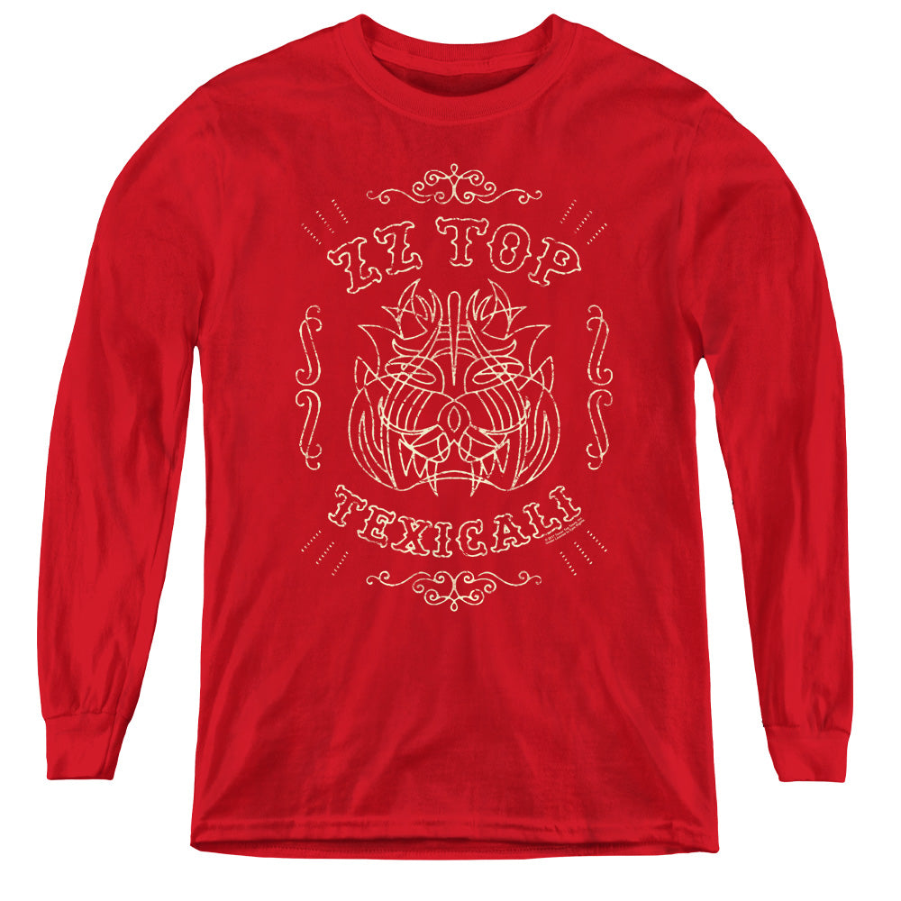 ZZ Top Texicali Demon Long Sleeve Kids Youth T Shirt Red