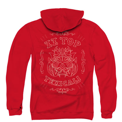 ZZ Top Texicali Demon Back Print Zipper Mens Hoodie Red