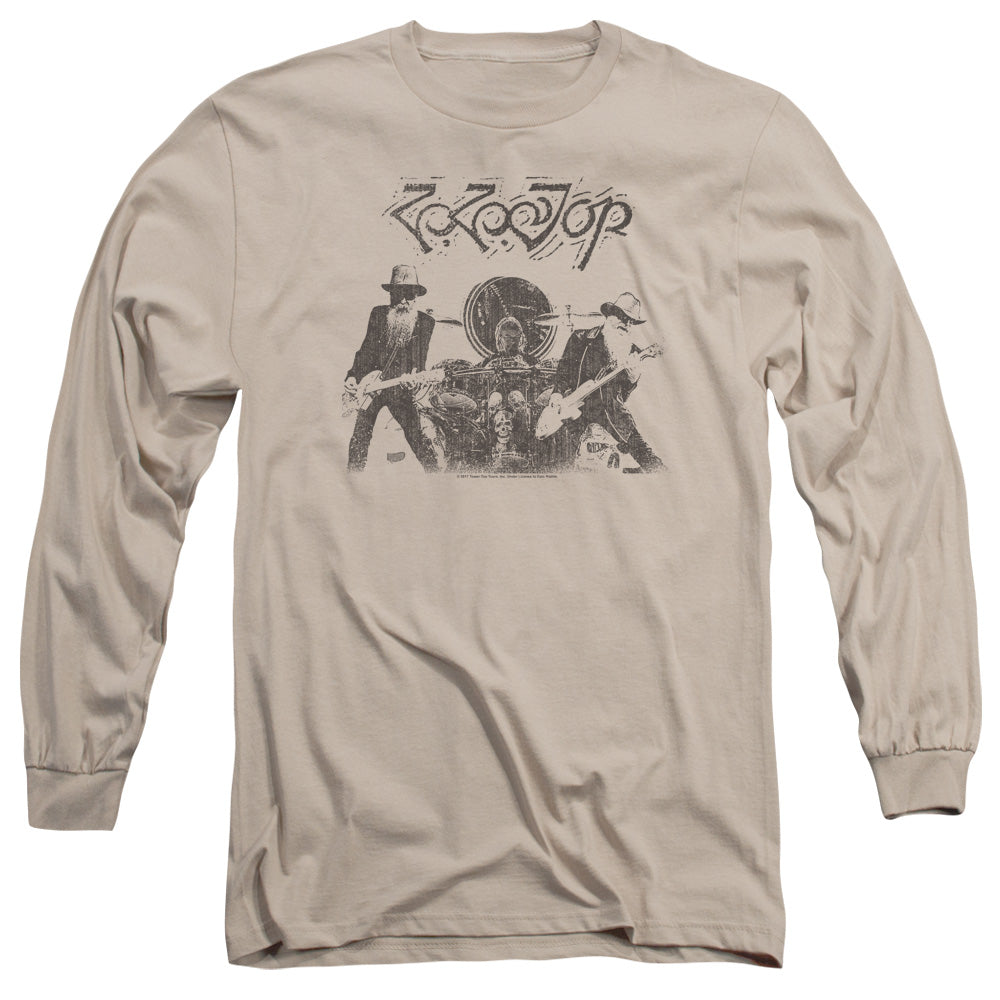 ZZ Top First Album Mens Long Sleeve Shirt Sand