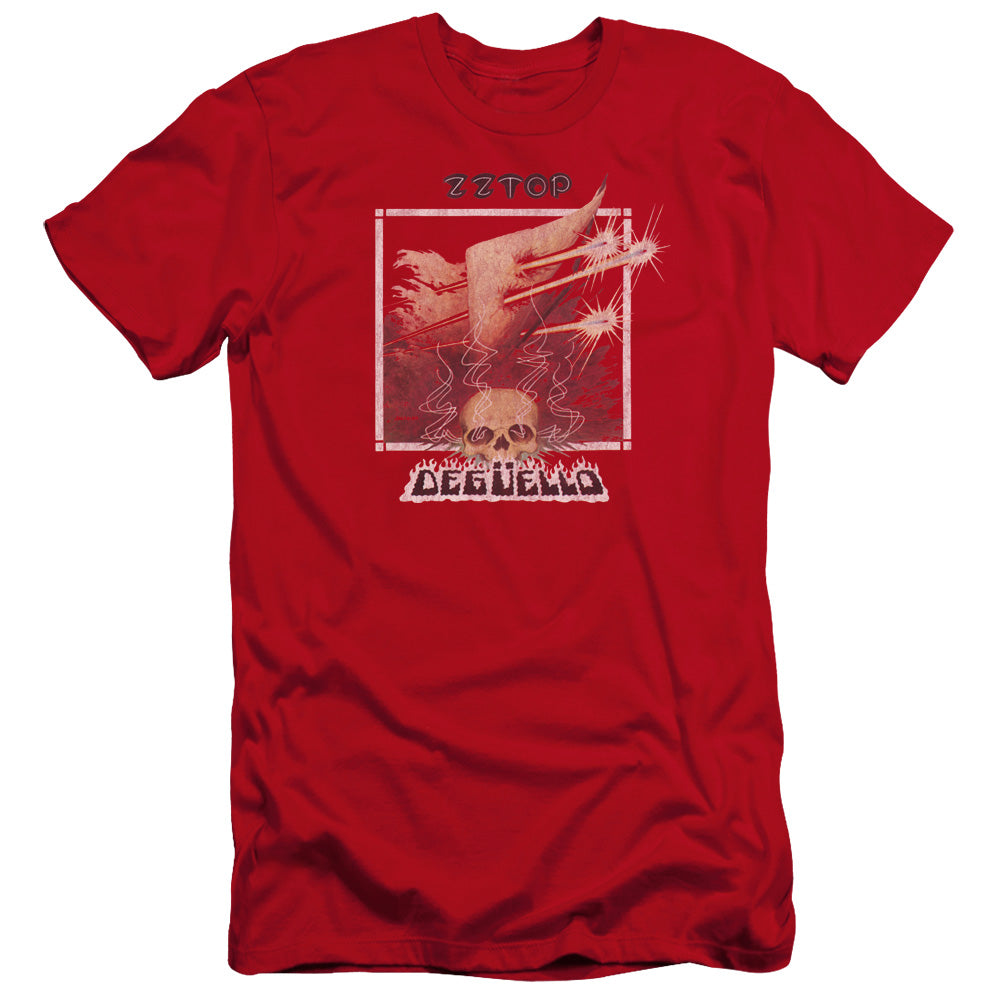 ZZ Top Deguello Cover Premium Bella Canvas Slim Fit Mens T Shirt Red