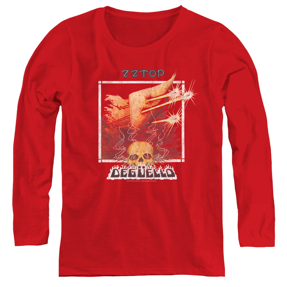 ZZ Top Deguello Cover Womens Long Sleeve Shirt Red