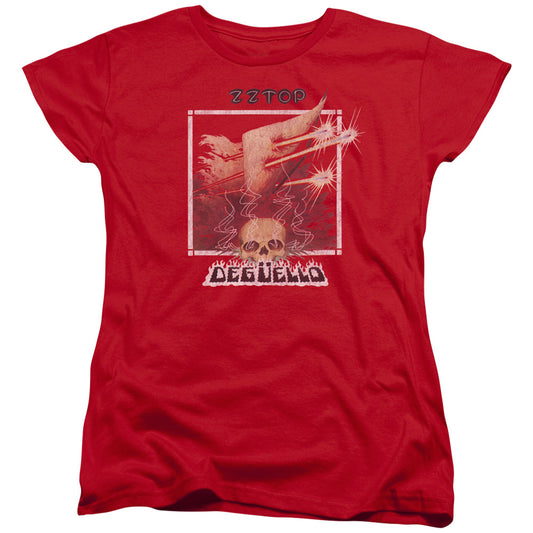 ZZ Top Deguello Cover Womens T Shirt Red