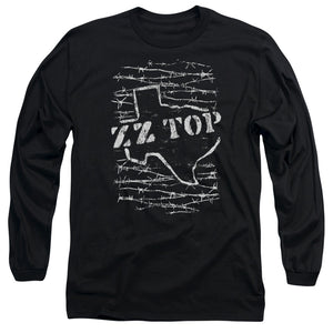 ZZ Top Barbed Mens Long Sleeve Shirt Black