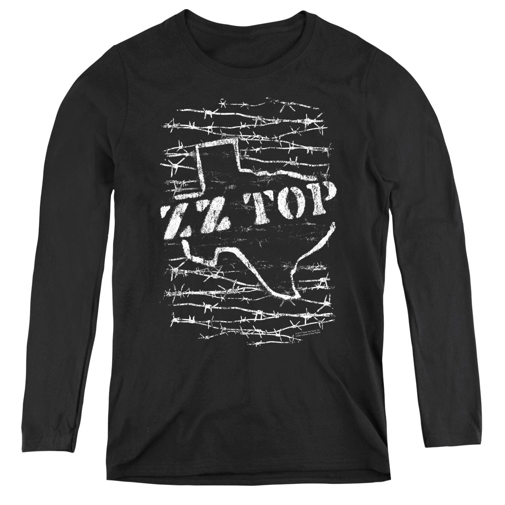 ZZ Top Barbed Womens Long Sleeve Shirt Black