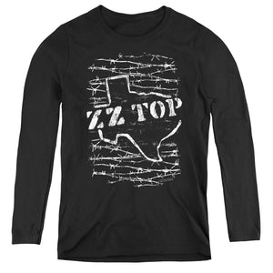 ZZ Top Barbed Womens Long Sleeve Shirt Black