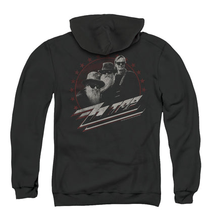 ZZ Top The Boys Back Print Zipper Mens Hoodie Black