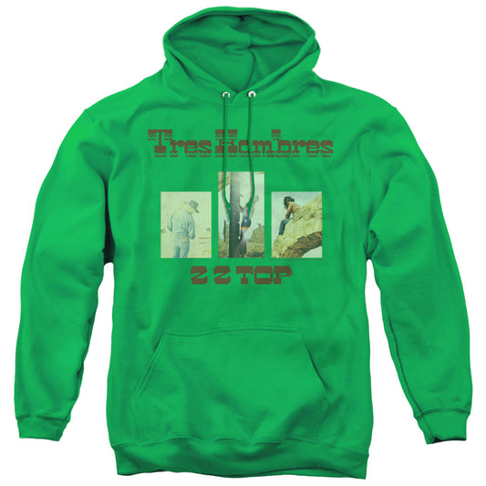 ZZ Top Tres Hombres Mens Hoodie Kelly Green