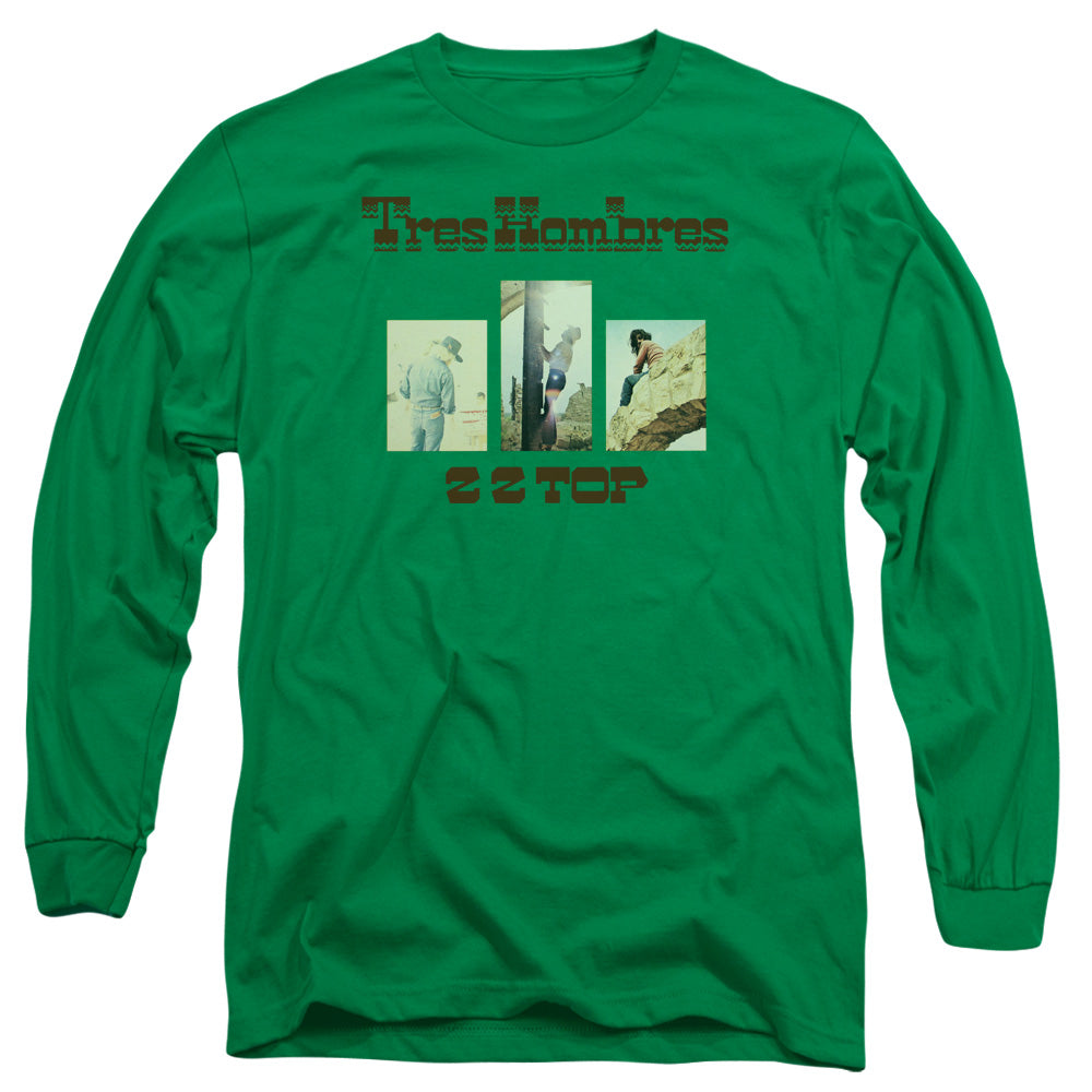 ZZ Top Tres Hombres Mens Long Sleeve Shirt Kelly Green