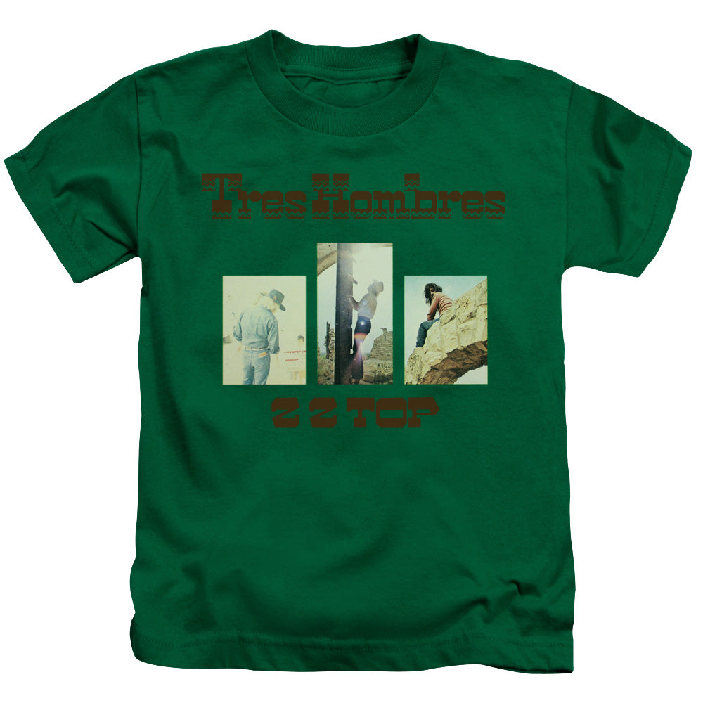 ZZ Top Tres Hombres Juvenile Kids Youth T Shirt Kelly Green