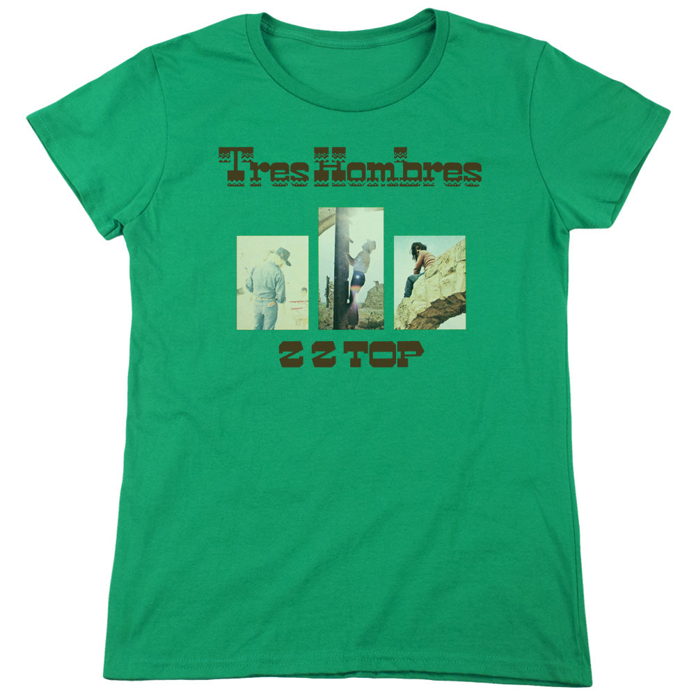 ZZ Top Tres Hombres Womens T Shirt Kelly Green