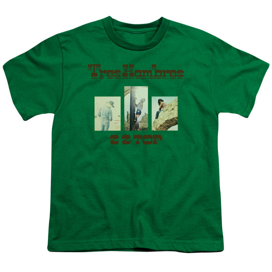 ZZ Top Tres Hombres Kids Youth T Shirt Kelly Green