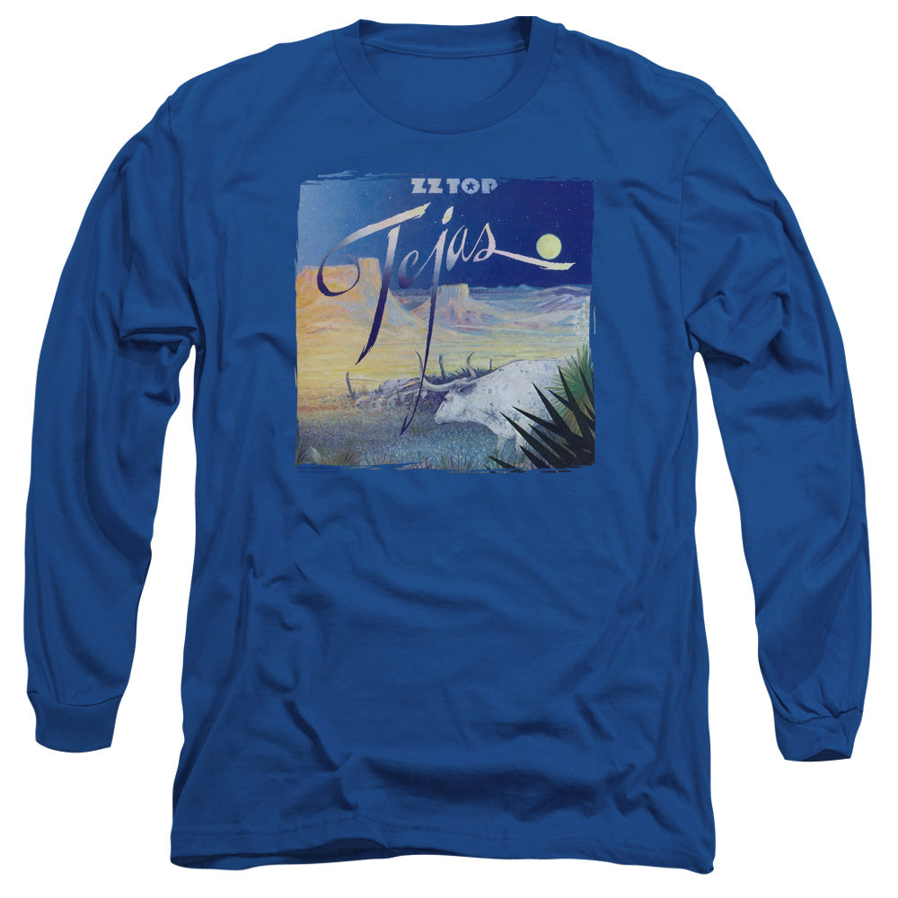 ZZ Top Tejas Mens Long Sleeve Shirt Royal Blue