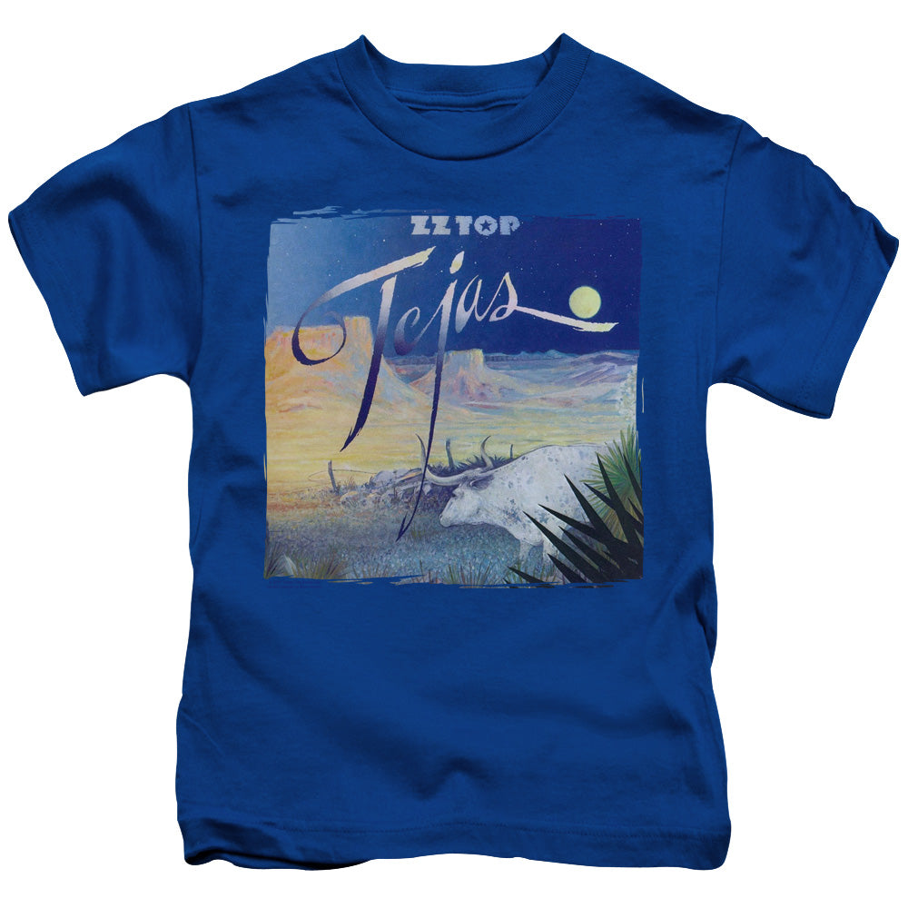 ZZ Top Tejas Juvenile Kids Youth T Shirt Royal Blue