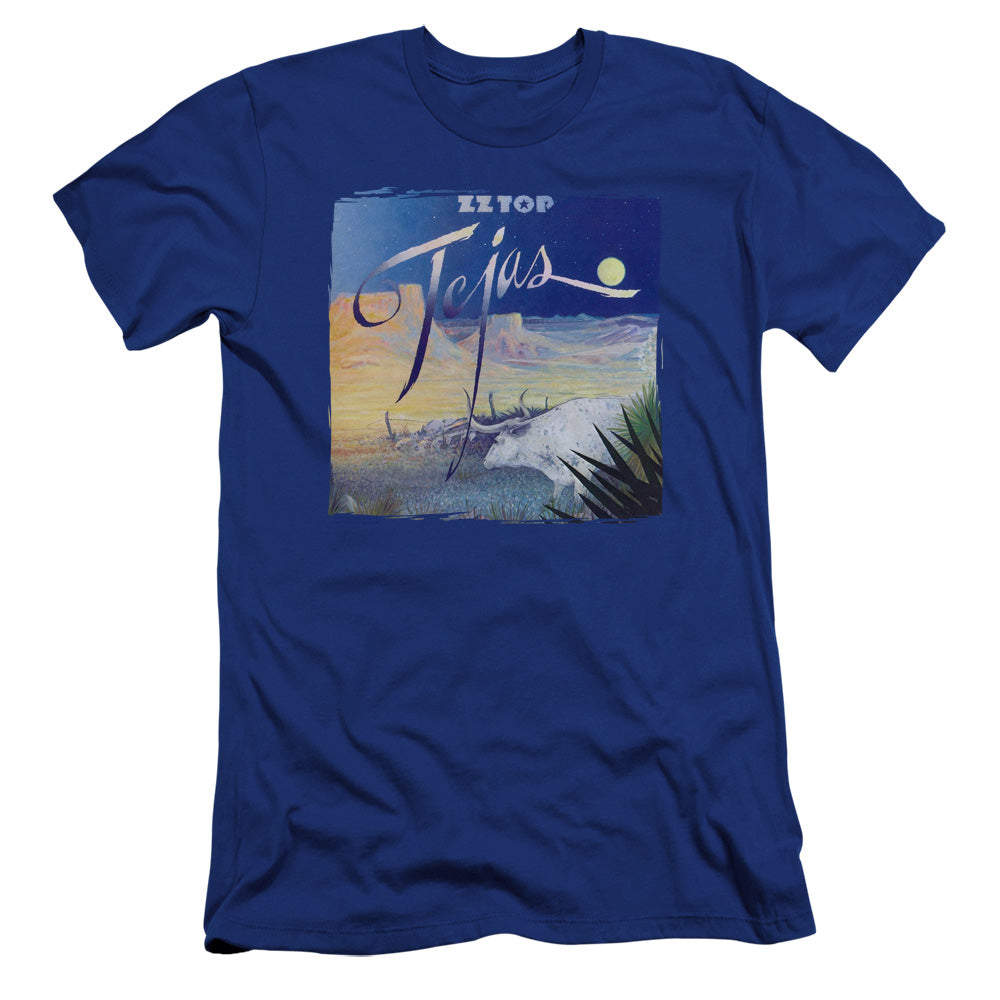 ZZ Top Tejas Premium Bella Canvas Slim Fit Mens T Shirt Royal Blue