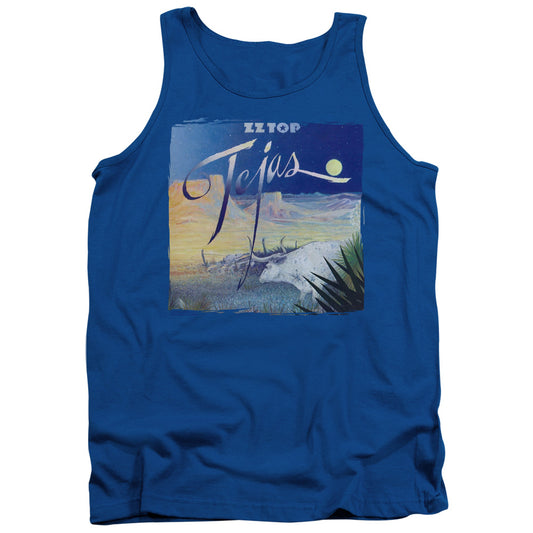 ZZ Top Tejas Mens Tank Top Shirt Royal Blue