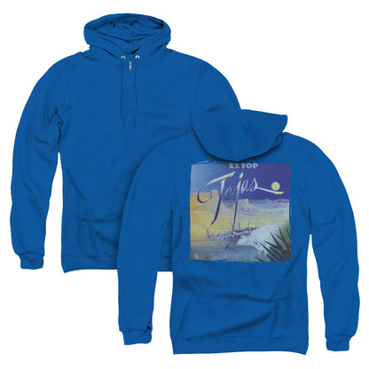 ZZ Top Tejas Back Print Zipper Mens Hoodie Royal Blue