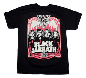 Black Sabbath Red Flames Mens T Shirt