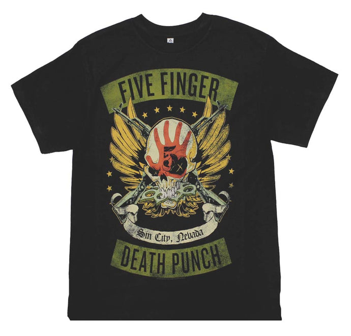 Five Finger Death Punch Locked and Loaded  Mens T Shirt