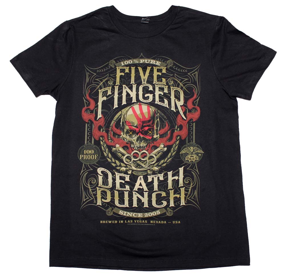 Five Finger Death Punch 100 Proof Mens T Shirt