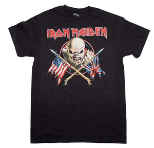 Iron Maiden Crossed Flags Mens T Shirt