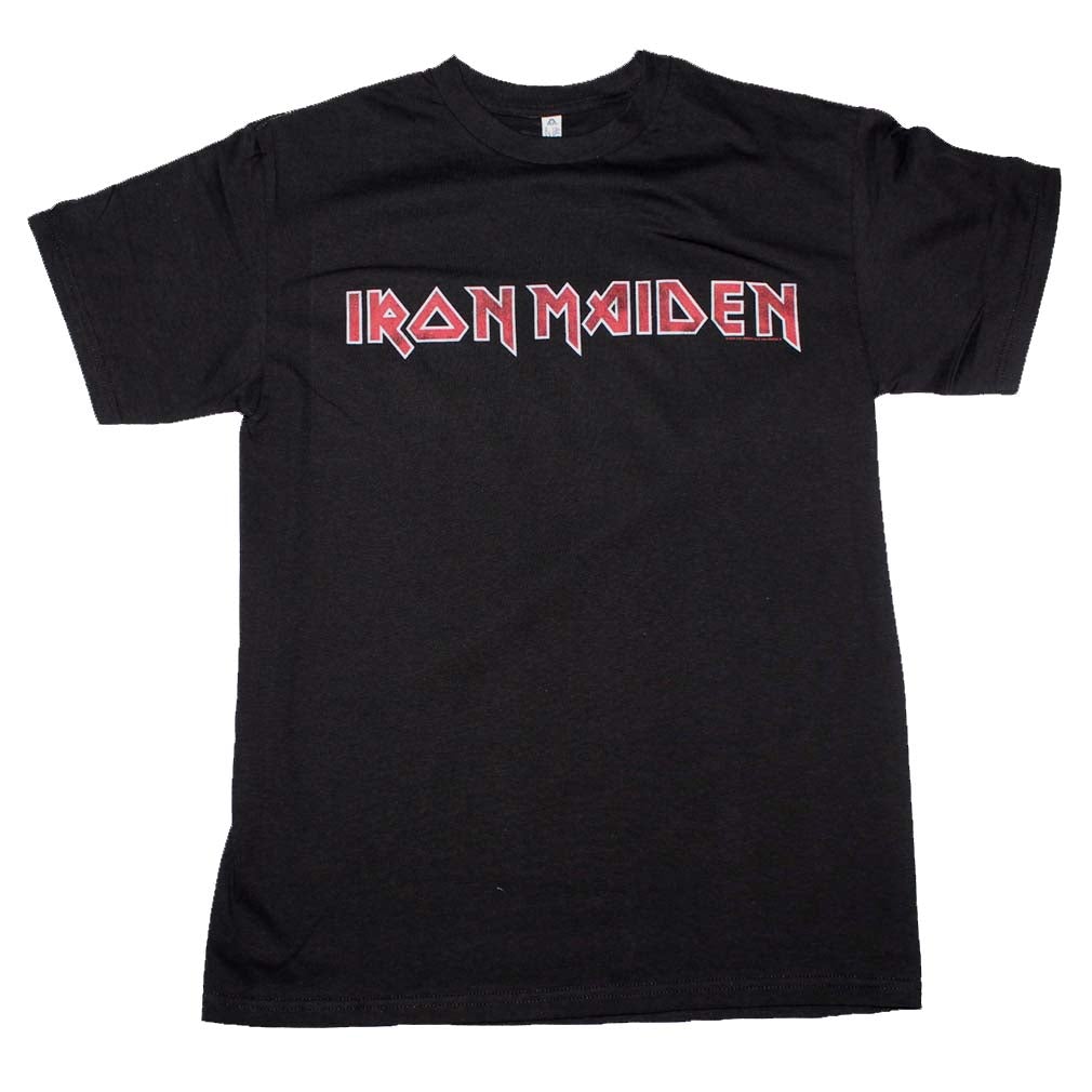 Iron Maiden Distressed Logo Mens T Shirt