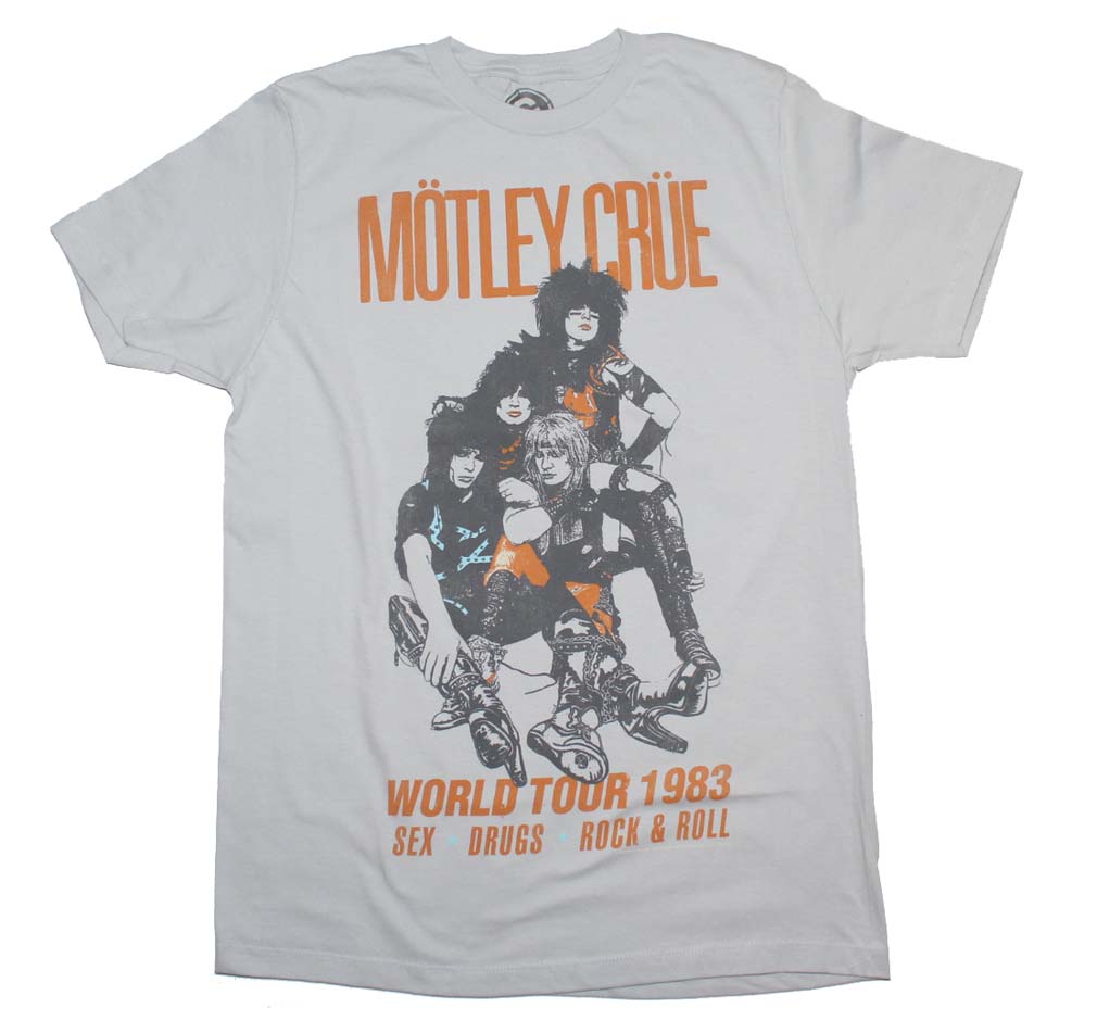 Motley Crue Vintage-Inspired World Tour 1983 Mens T Shirt