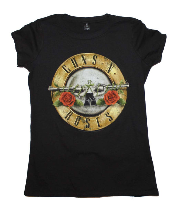Guns n Roses Distressed Bullet Womens Juniors T Shirt