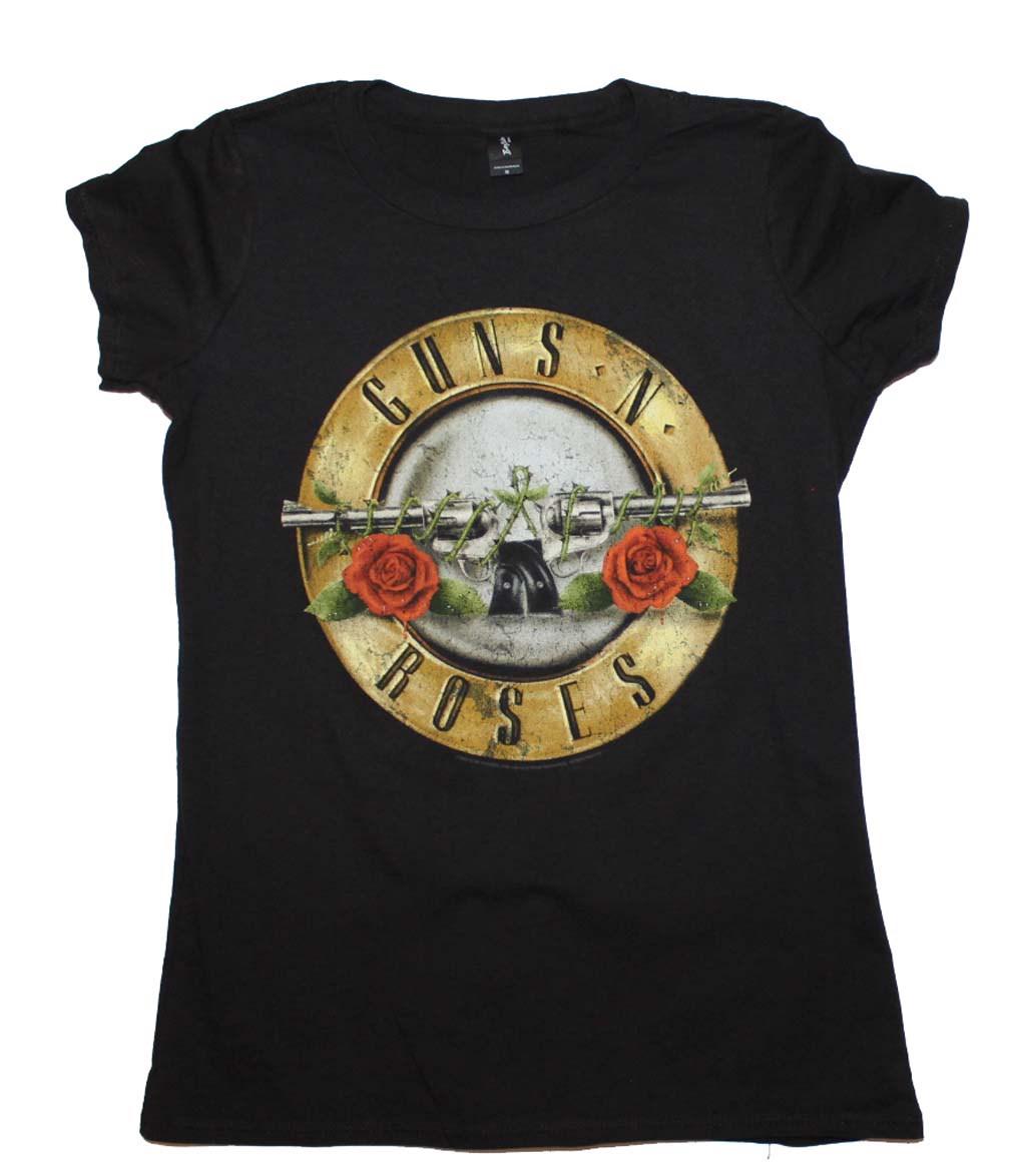 Guns n Roses Distressed Bullet Womens Juniors T Shirt