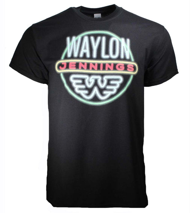 Waylon Jennings Neon Mens T Shirt Black