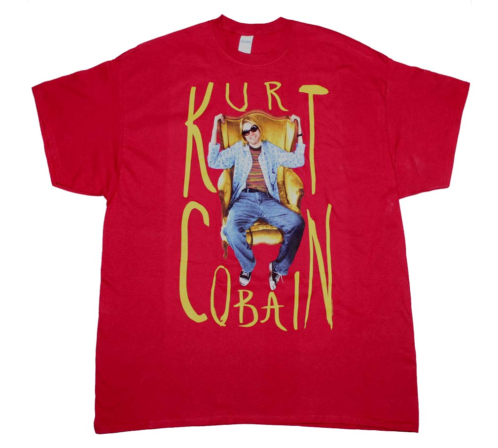 Kurt Cobain Sitting Chair Photo Mens T Shirt