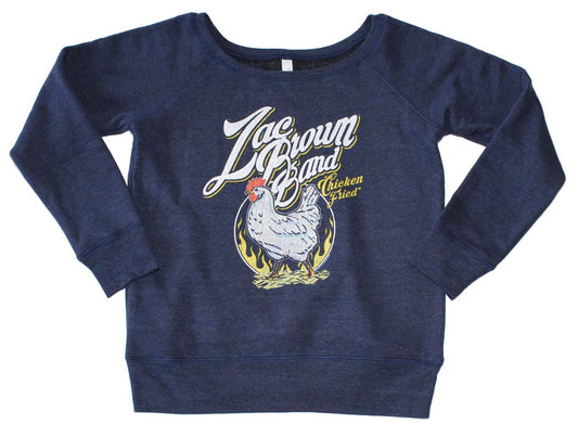 Zac Brown Band Chicken Fried Off the Shoulder Womens Juniors Pullover Sweatshirt