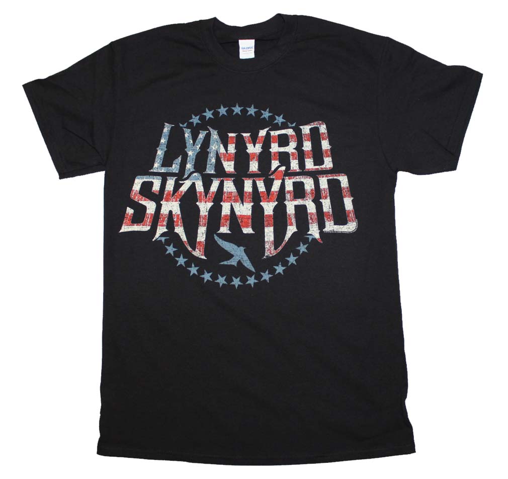 Lynyrd Skynyrd Stripes and Stars Logo Mens T Shirt