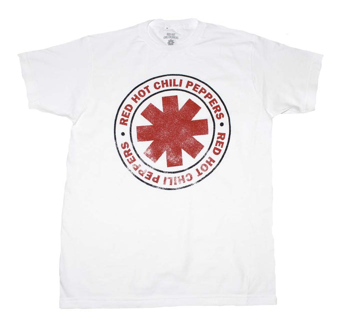 Red Hot Chili Peppers Distressed Outline Logo Mens T Shirt