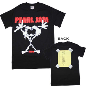 Pearl Jam Alive Stickman Mens T Shirt Black