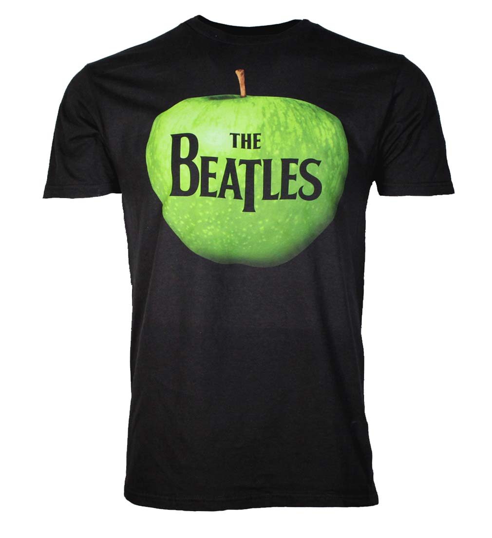 Beatles Apple Logo Black Mens T Shirt