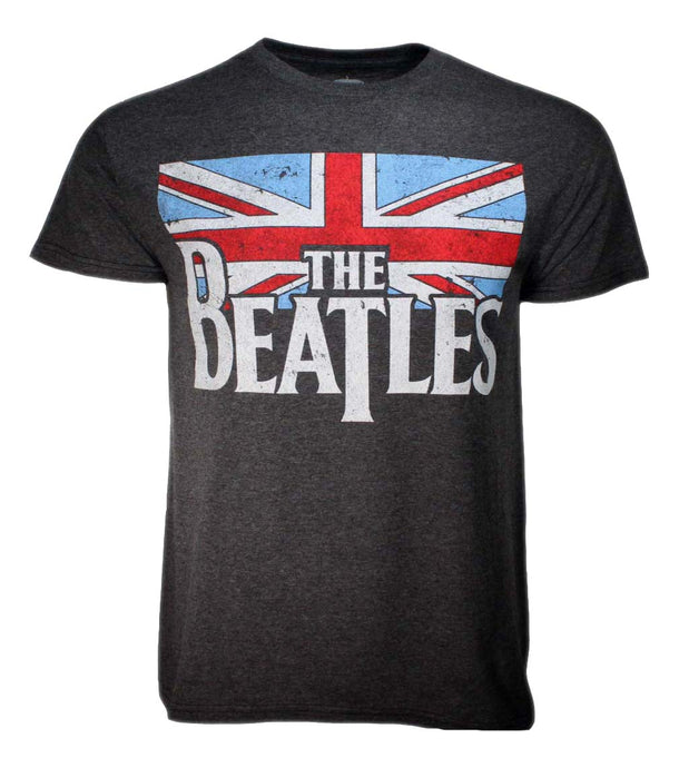 Beatles Distressed British Flag Mens T Shirt