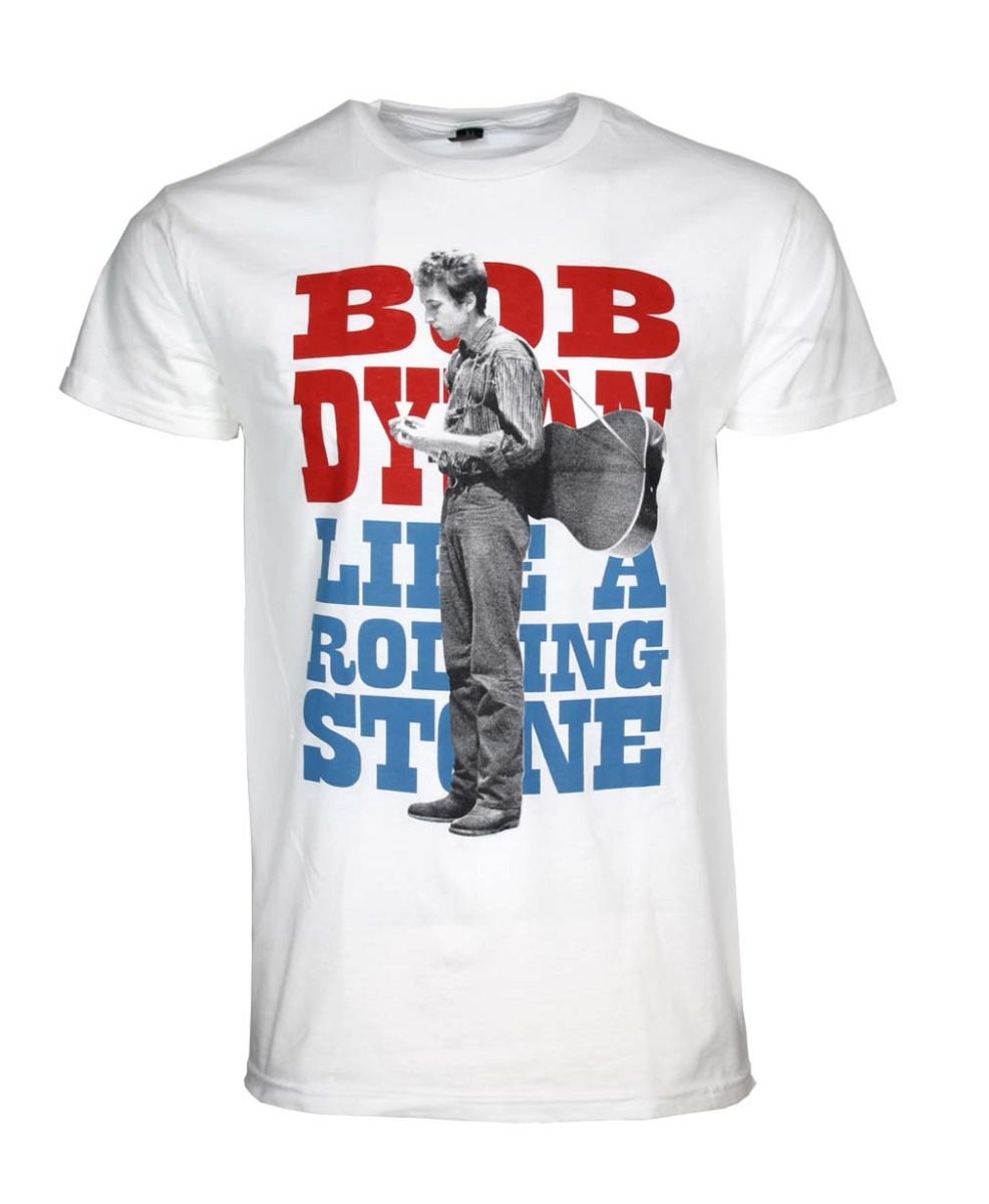 Bob Dylan Standing Stone Mens T Shirt White