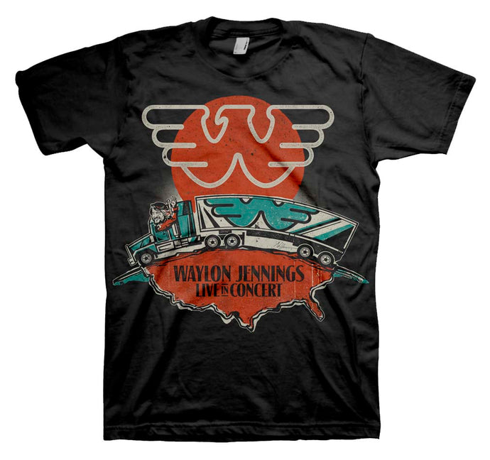 Waylon Jennings Live Mens T Shirt